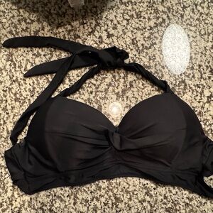 Black Halter Push Up Bikini Top